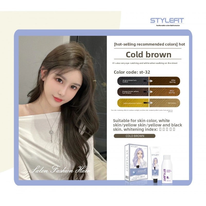 Ammonia-Free Plant-Based Hair Dye Cream for Gray Hair Coverage