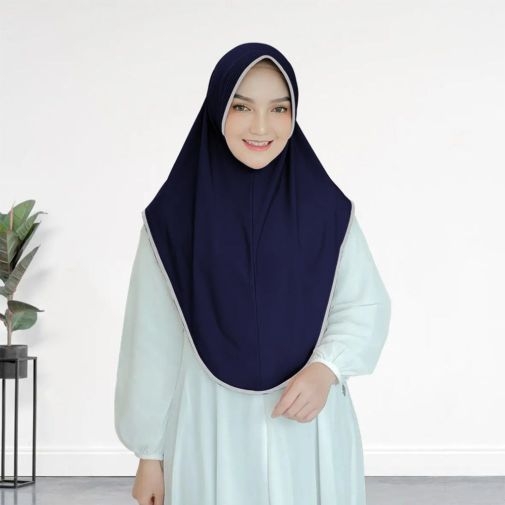 Contrasting color patchwork headscarf