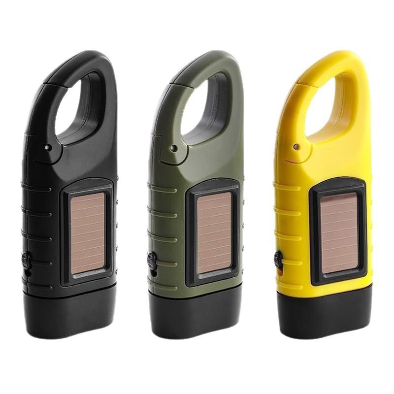 Solar Hand-Crank Flashlight with LED Emergency Light