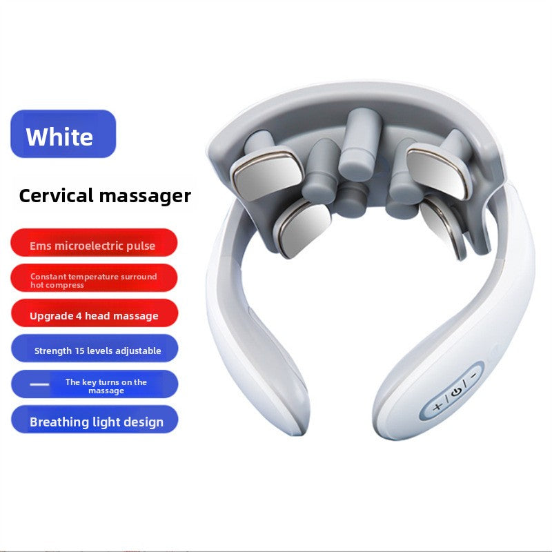 Cervical spine massager electric portable intelligent pulse neck neck neck shoulder neck physiotherapy hot compress artifact cervical spine massager