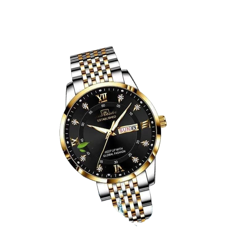 Foreign trade AliExpress explosions Swiss certification imported double calendar waterproof luminous men's watch Korean fashion