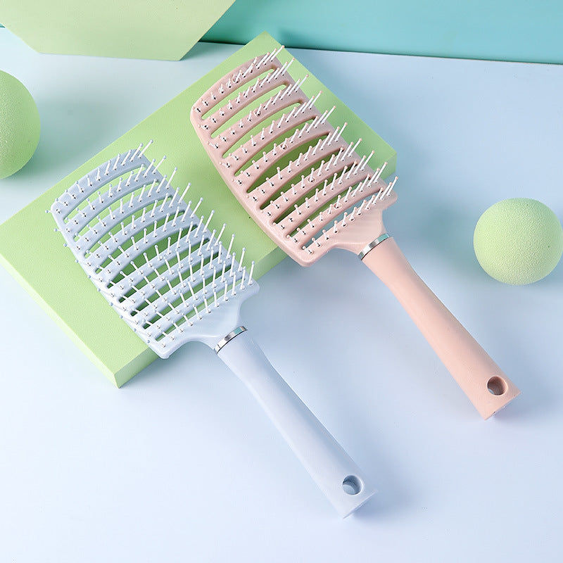 High Skull Top Fluffy Curved Hair Comb with Wide Teeth for Styling and Scalp Massage