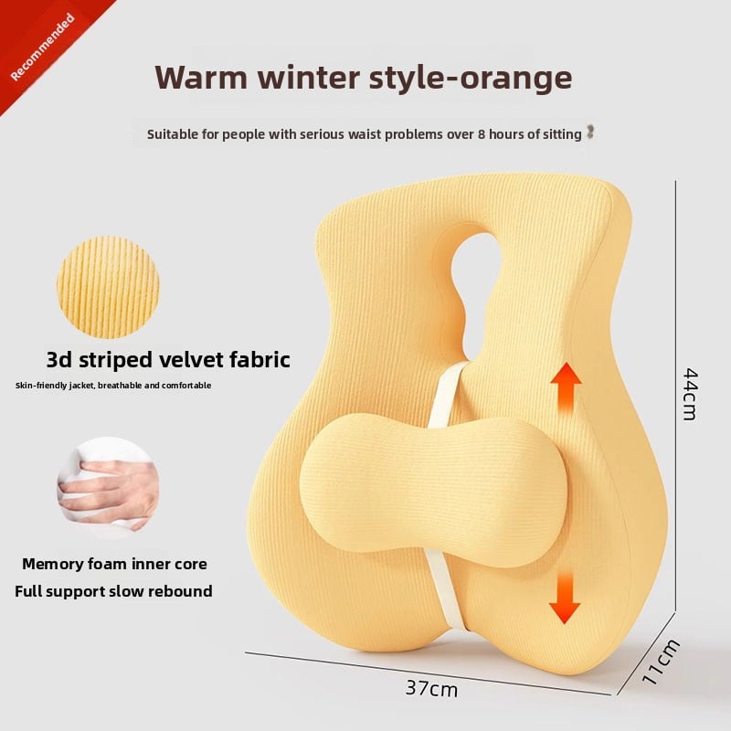 Ergonomic Memory Foam Back Support Cushion for Office Chair