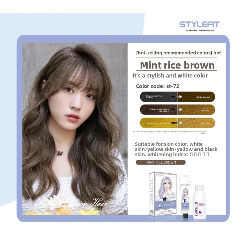 Ammonia-Free Plant-Based Hair Dye Cream for Gray Hair Coverage