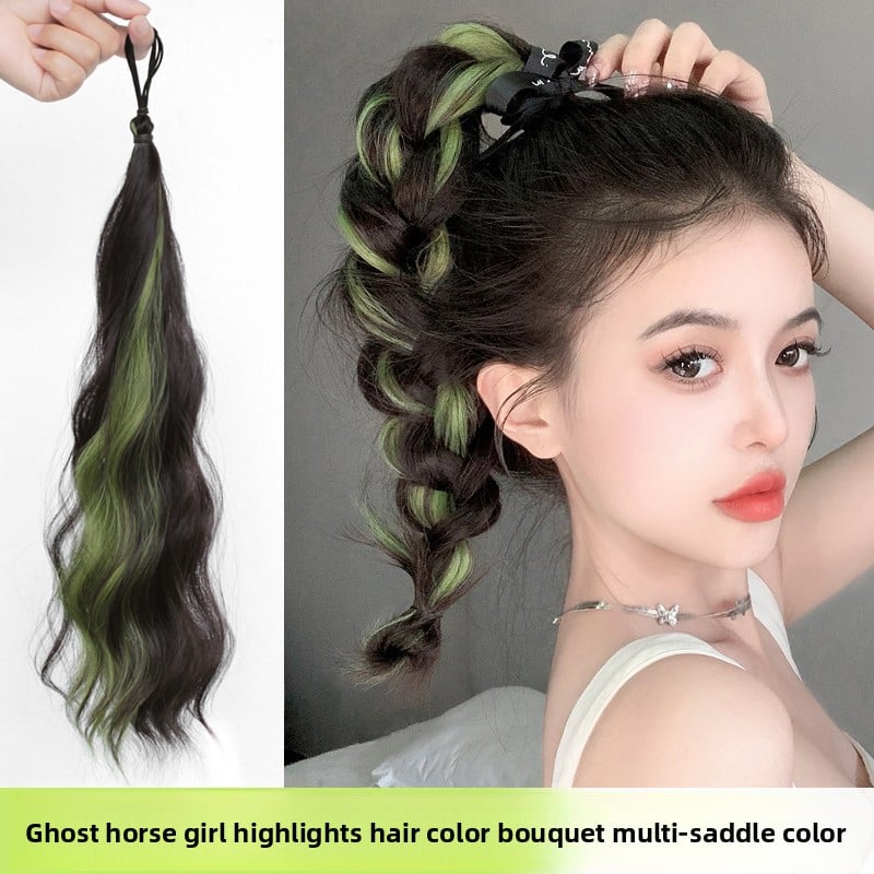 Colorful Hand-Woven Synthetic Hair Ponytail Bundles for Volume & Styling
