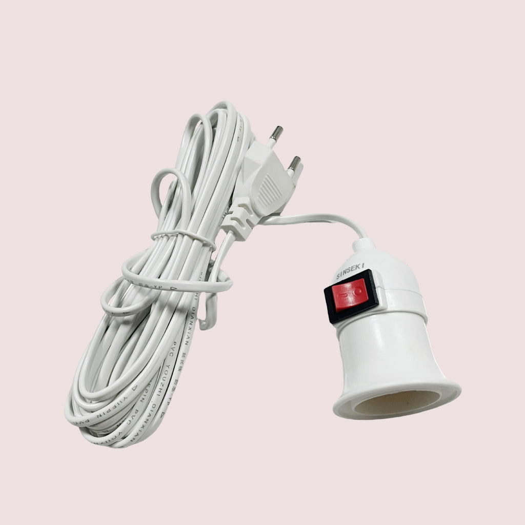 E27 Screw Lamp Cap with Switch and LED Extension Cable