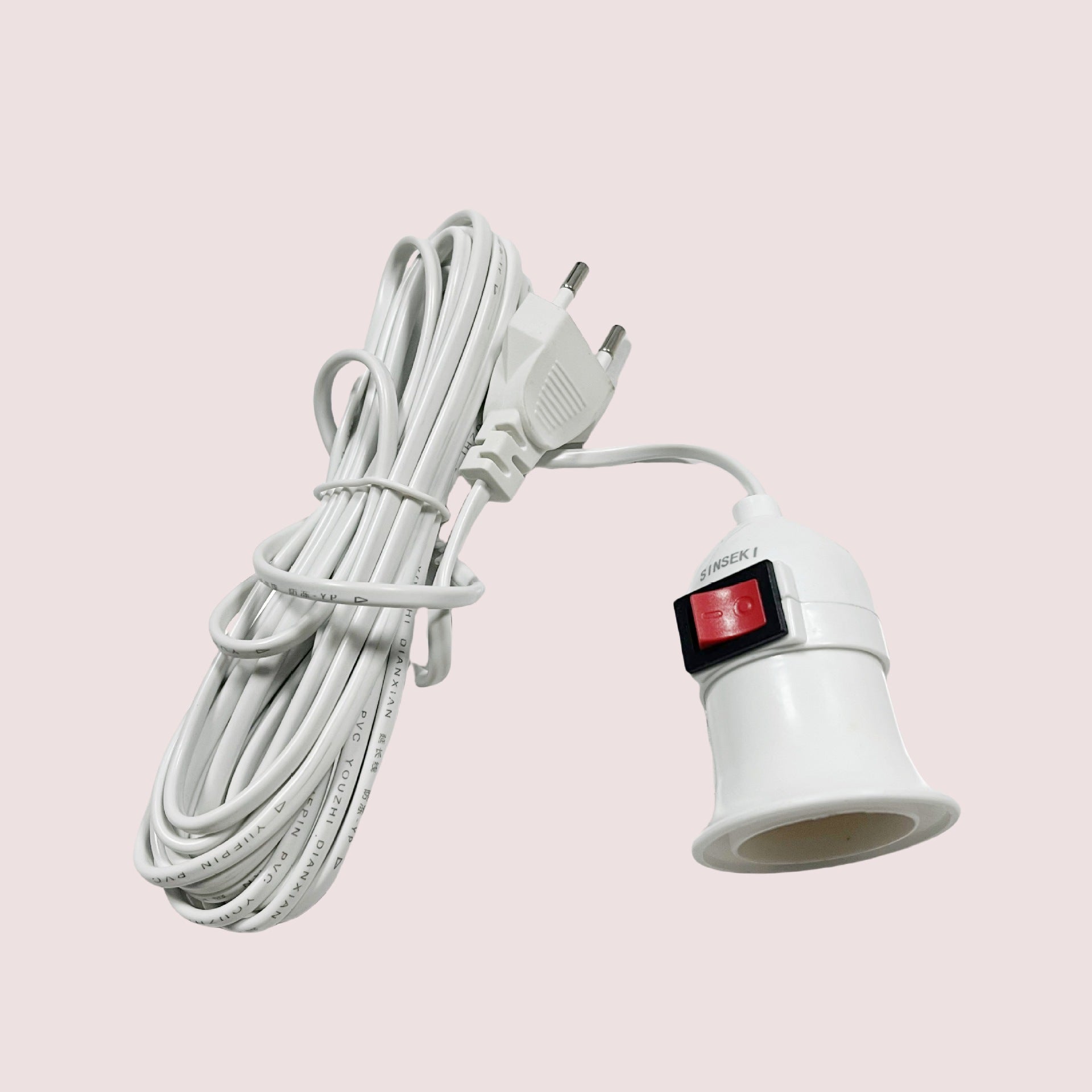 E27 Screw Lamp Cap with Switch and LED Extension Cable