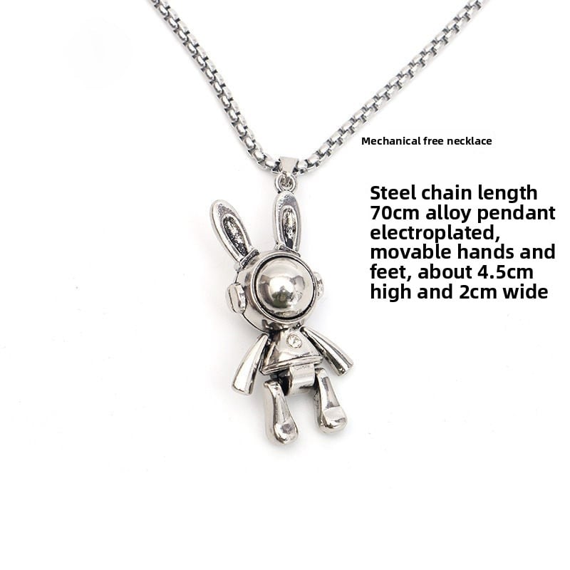 Mechanical rabbit necklace
