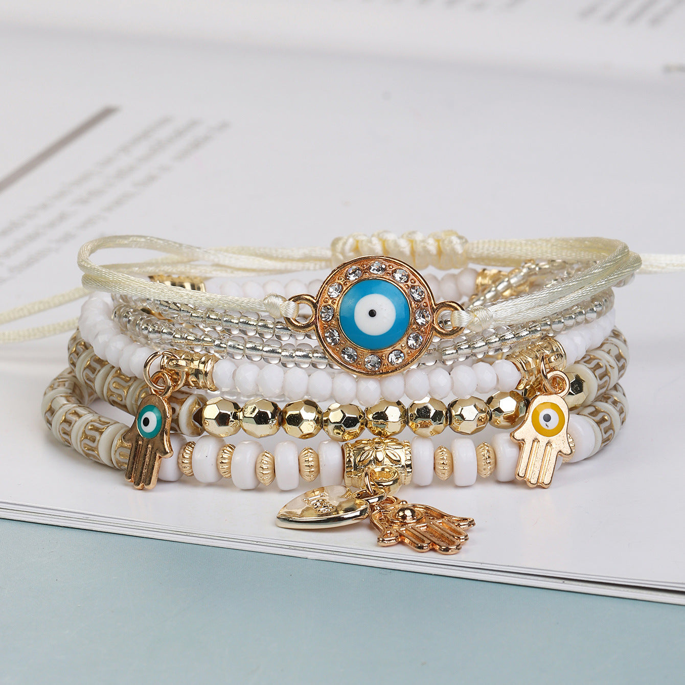 Adjustable woven rope bracelet