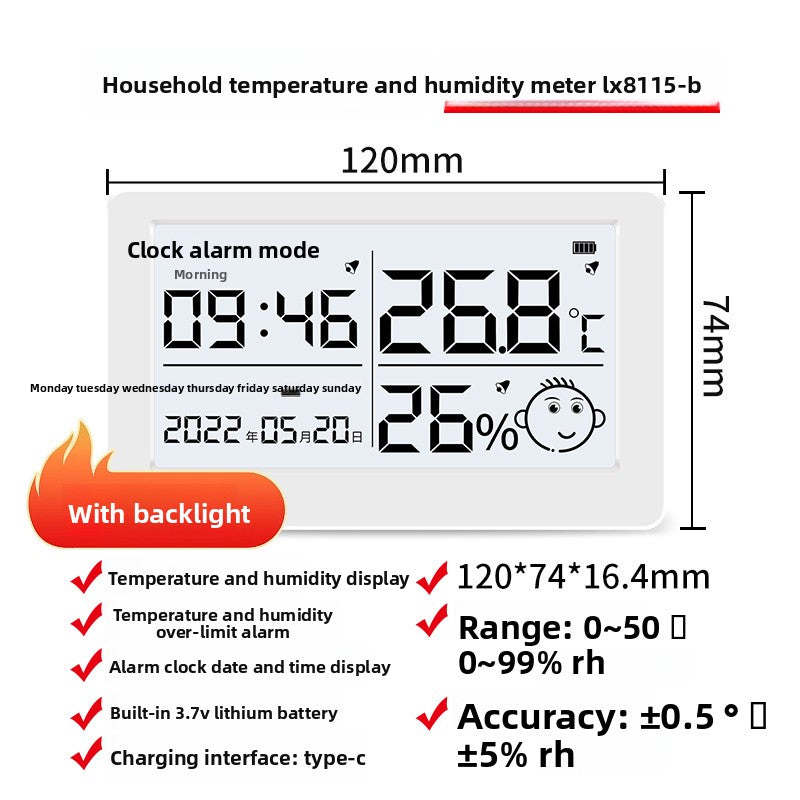Digital Color Screen Temperature and Humidity Meter