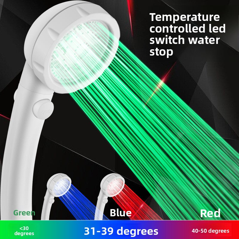 LED Temperature Control Color Changing Water Saving Shower Head