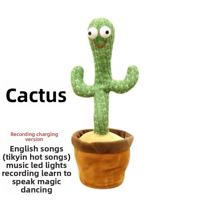 Dancing cactus sand sculpture, twisting electric plush toy, learning to speak, sing and glow