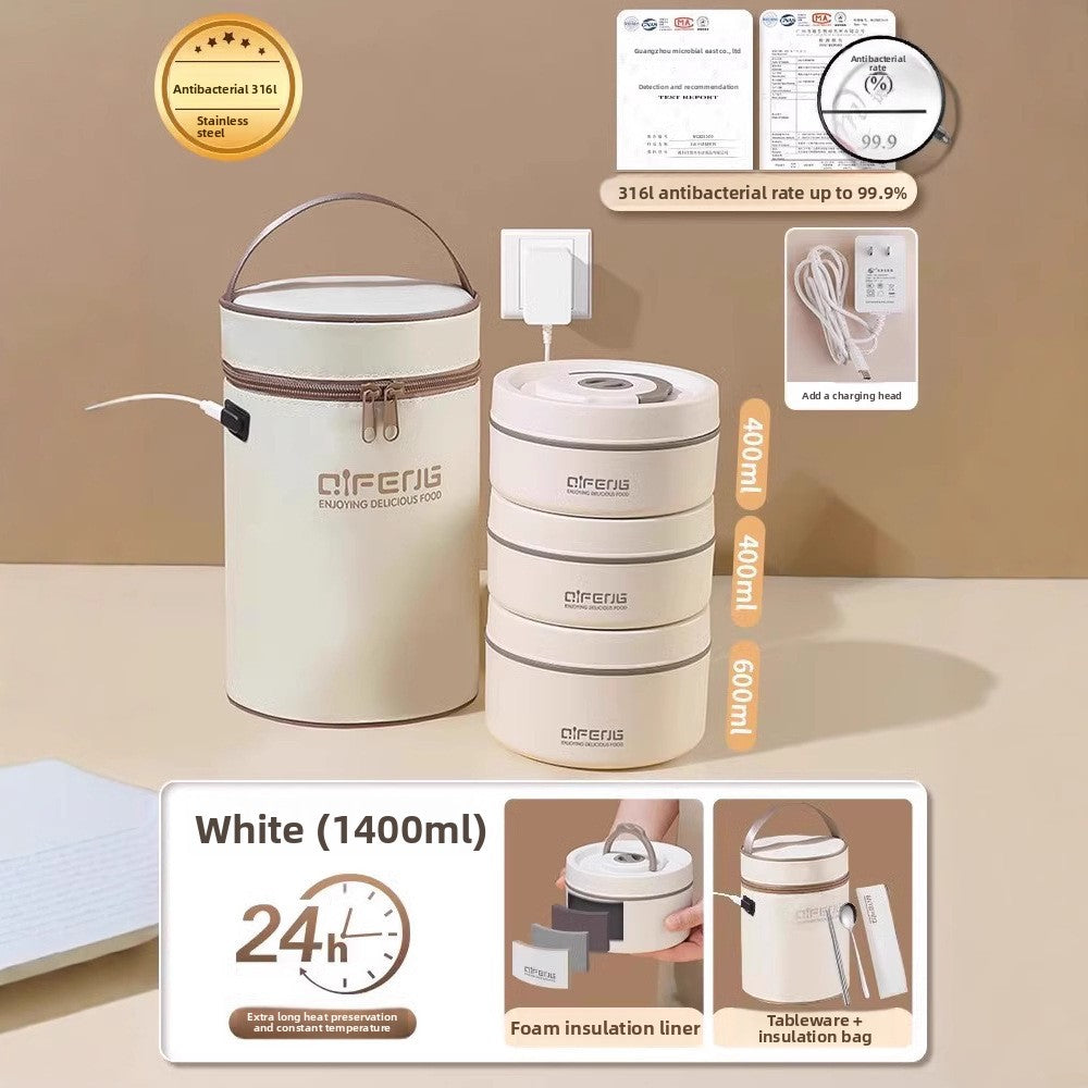 Electric Insulated Lunch Box with Heating and Microwave Safe