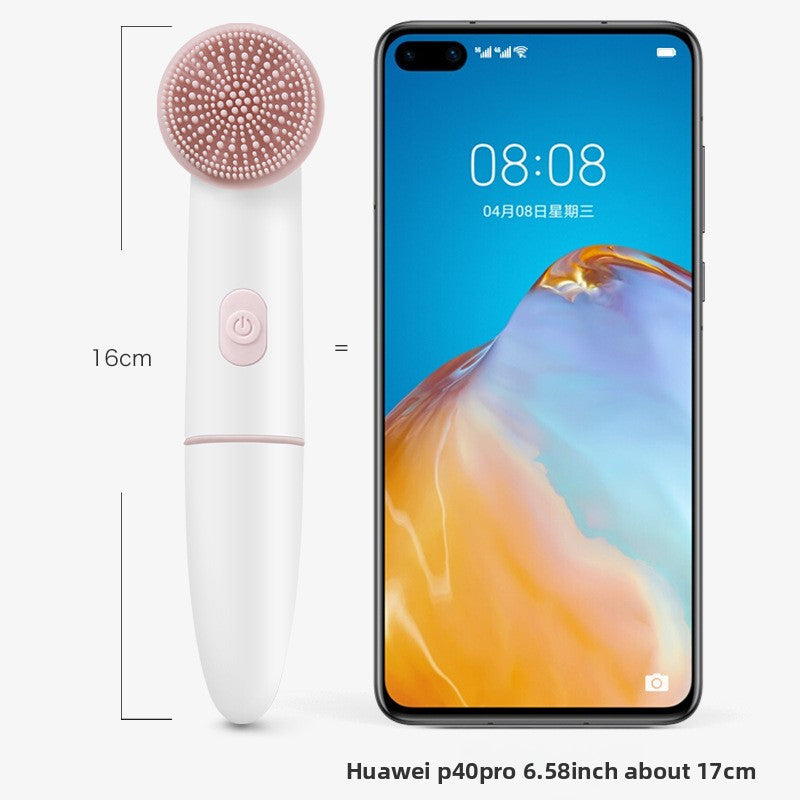 Electric Silicone Facial Cleansing Brush with Ultrasonic Vibration