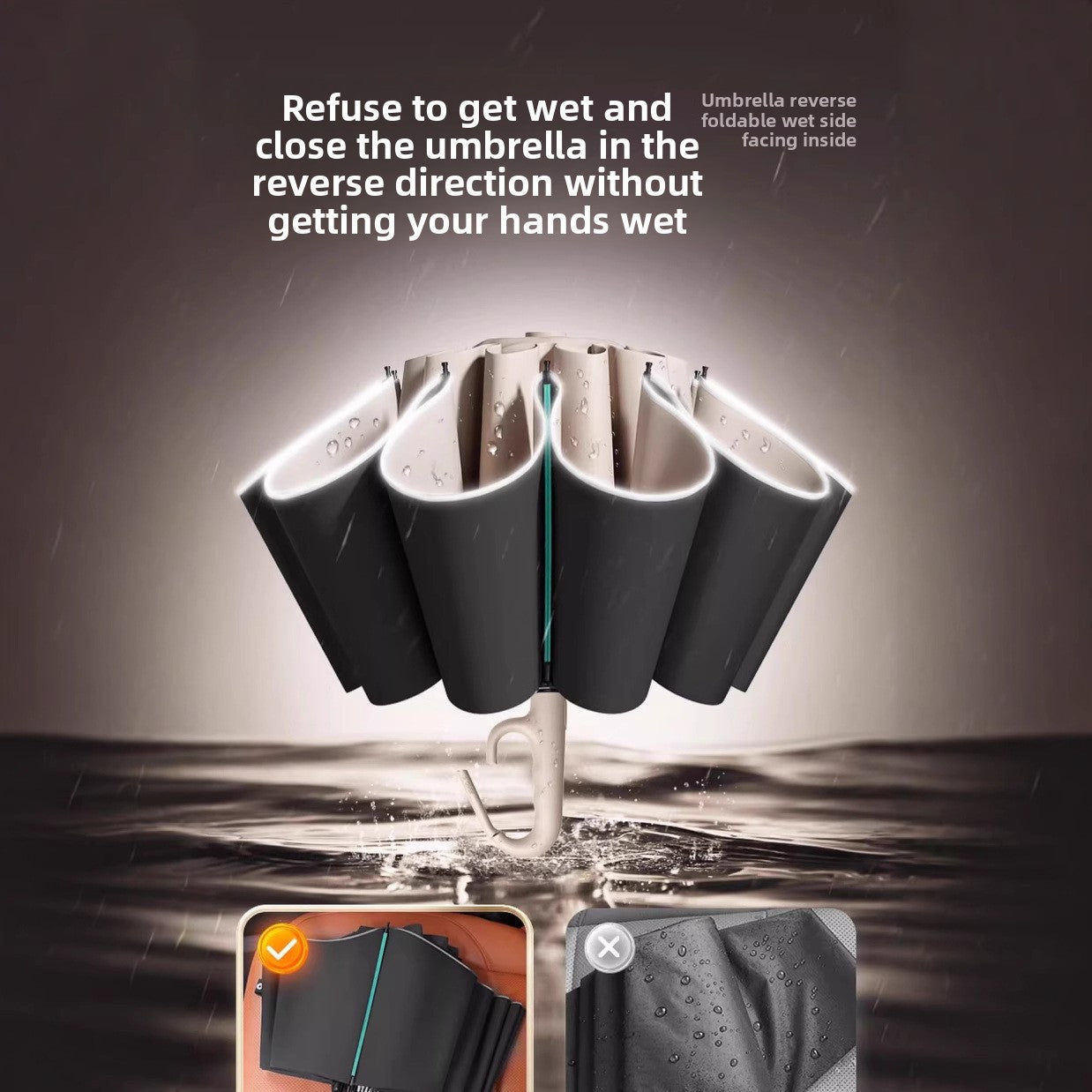 Fully automatic reverse buckle umbrella