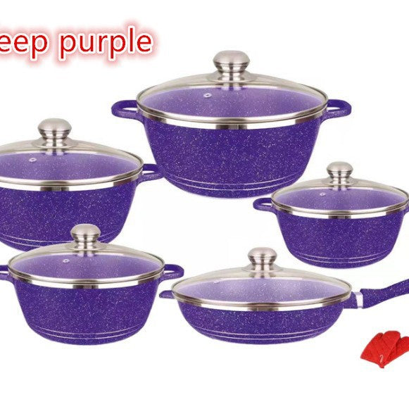 Marble 12-Piece Non-Stick Aluminum Pot Set