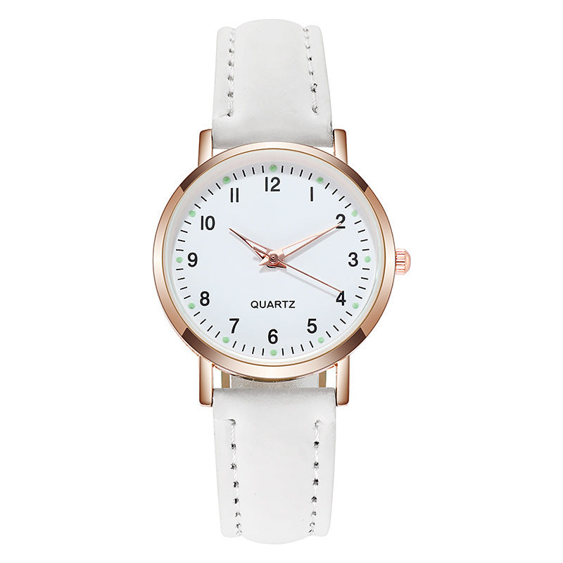 Ladies' quartz watch with brushed leather