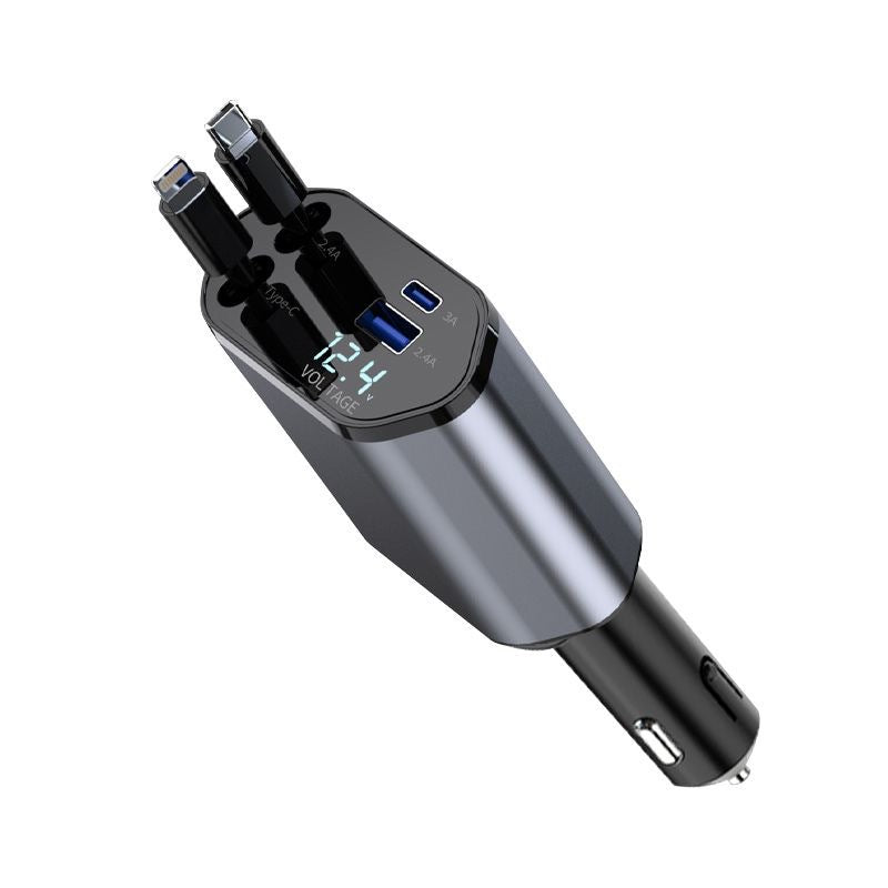 120W Super Fast Car Charger with Telescopic Design