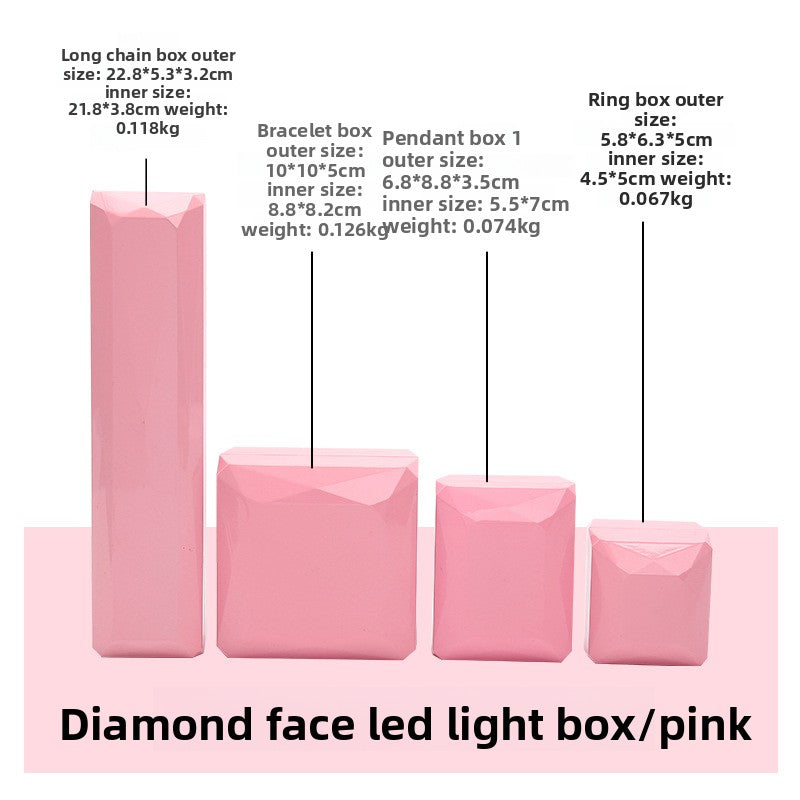 Led Light Jewelry Box Spray Paint High-End Jewelry Bracelet Box Ring Box Necklace Box Bracelet Jewelry Box