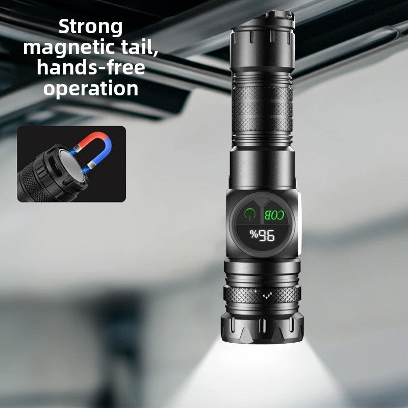 Intelligent Digital Display LED Flashlight with Magnetic Base