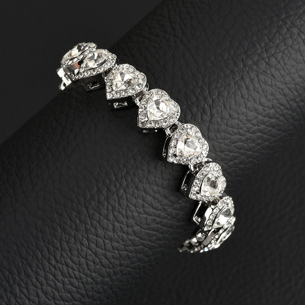 Hip-hop heart-shaped rock candy necklace