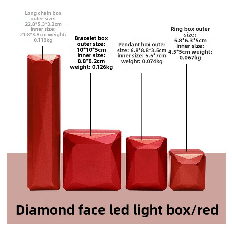 Led Light Jewelry Box Spray Paint High-End Jewelry Bracelet Box Ring Box Necklace Box Bracelet Jewelry Box