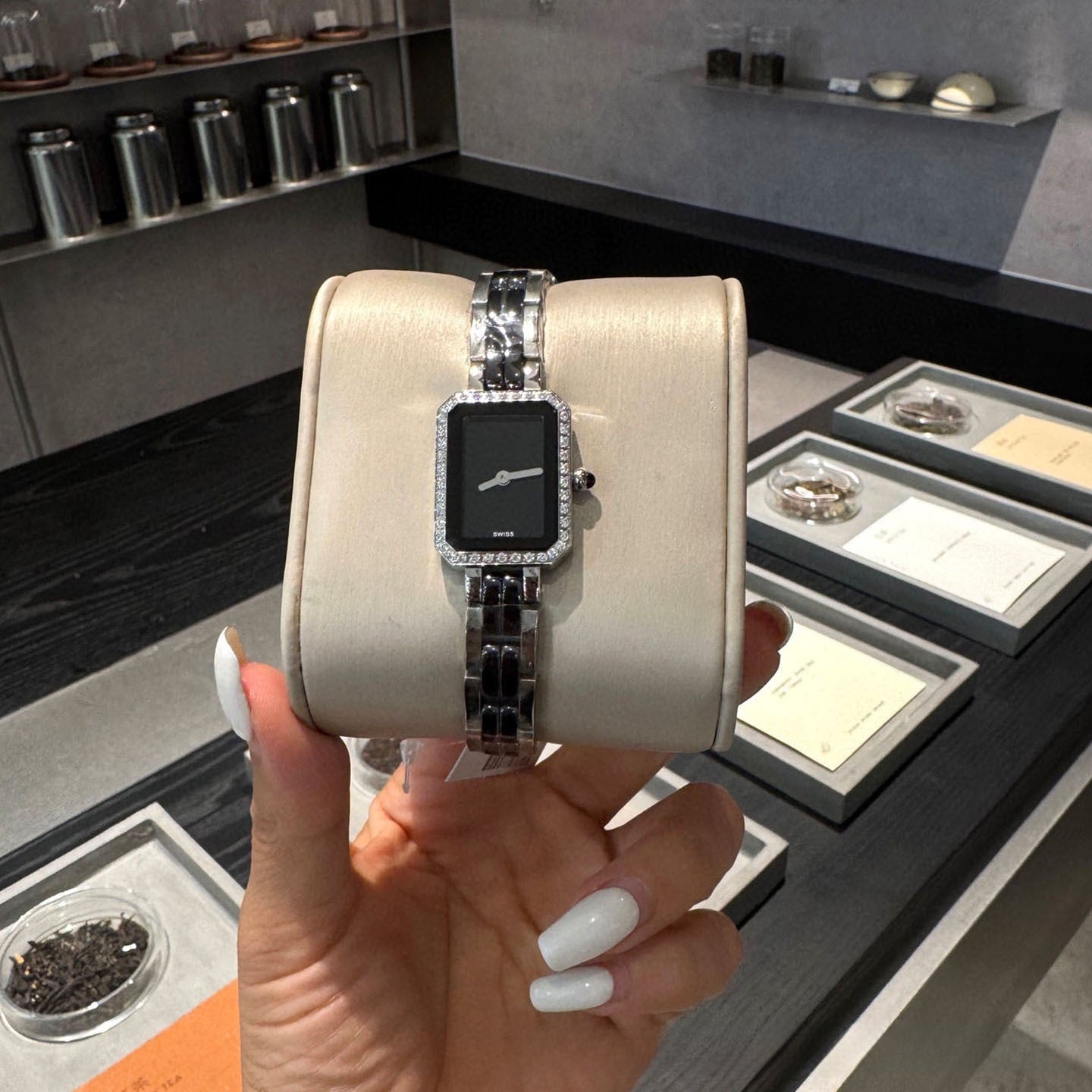 Elegant Ceramic Square Women's Watch