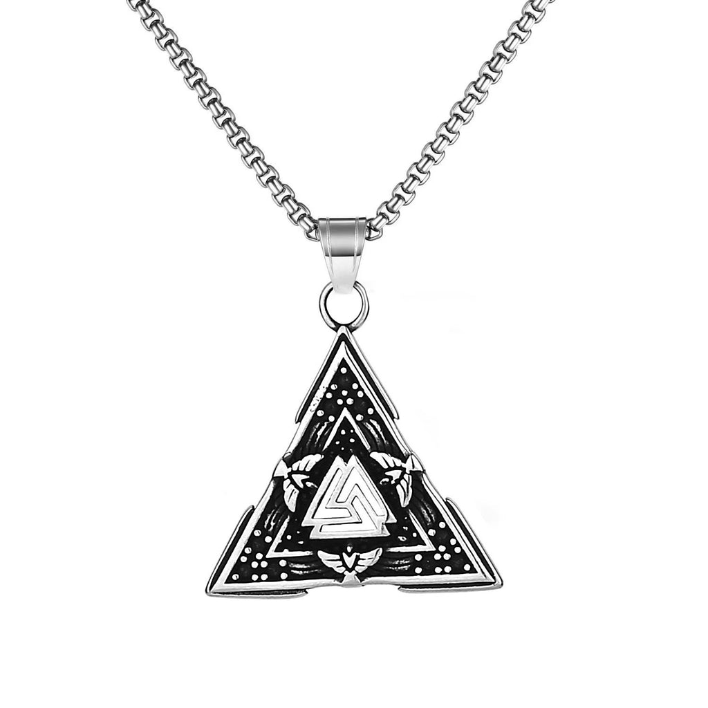 domineering double wolf head titanium steel pendant necklace