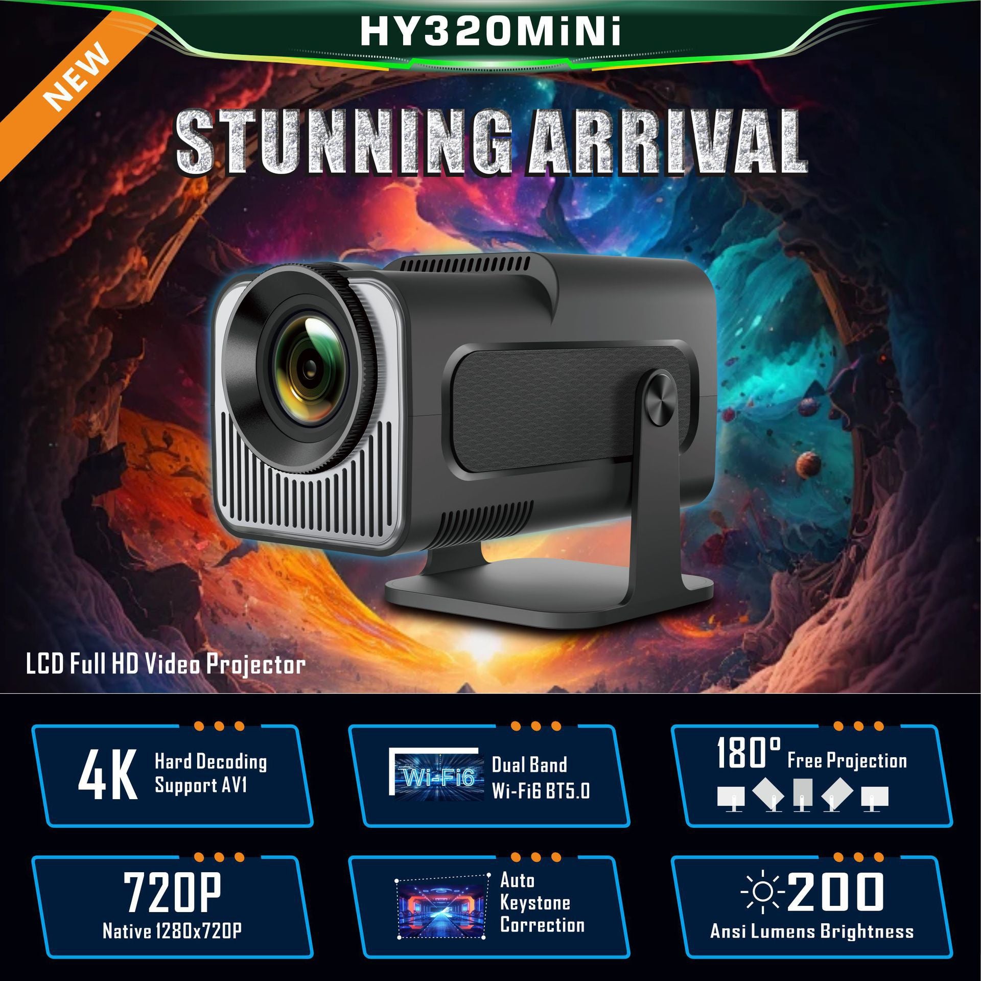 HY320mini projector 720P Android