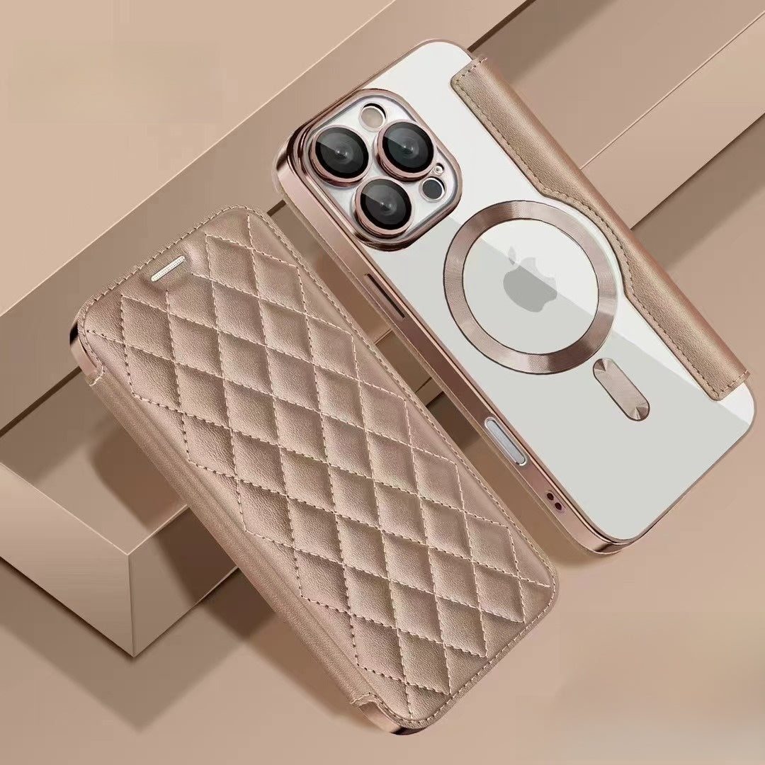 Magnetic Flip Card Leather Case