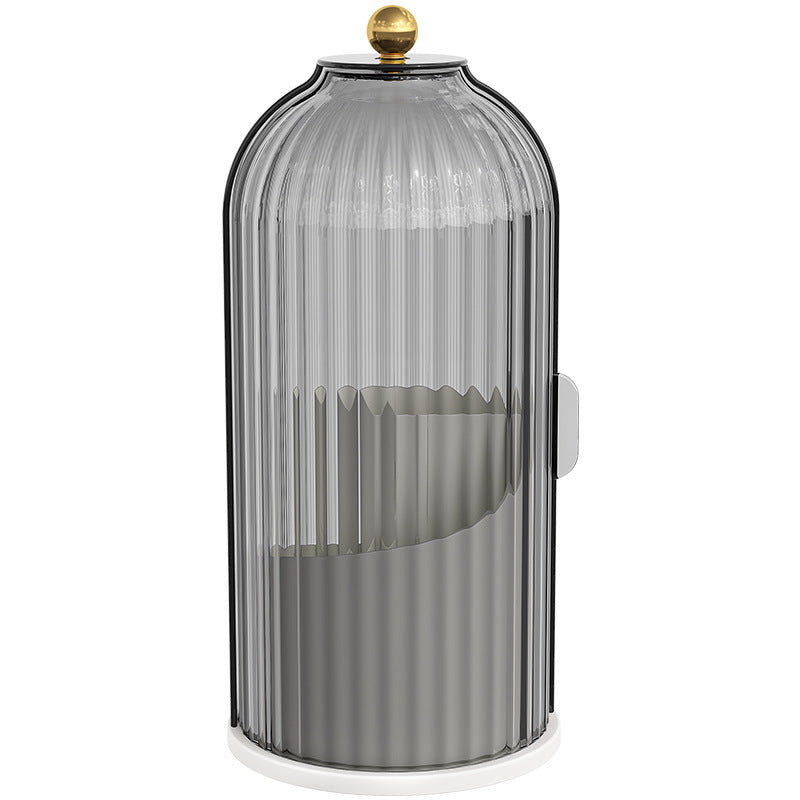 Rotating Makeup Brush Storage Box with Dustproof Compartment