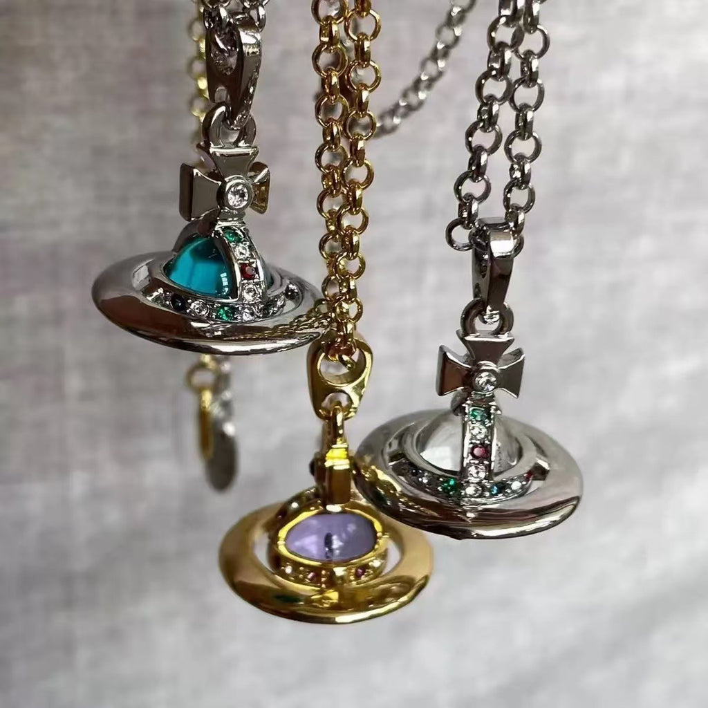 Fashion Saturn Pendant Necklace for Women