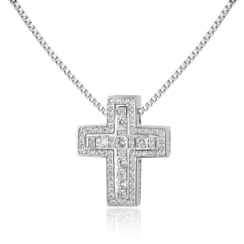 Full diamond cross necklace