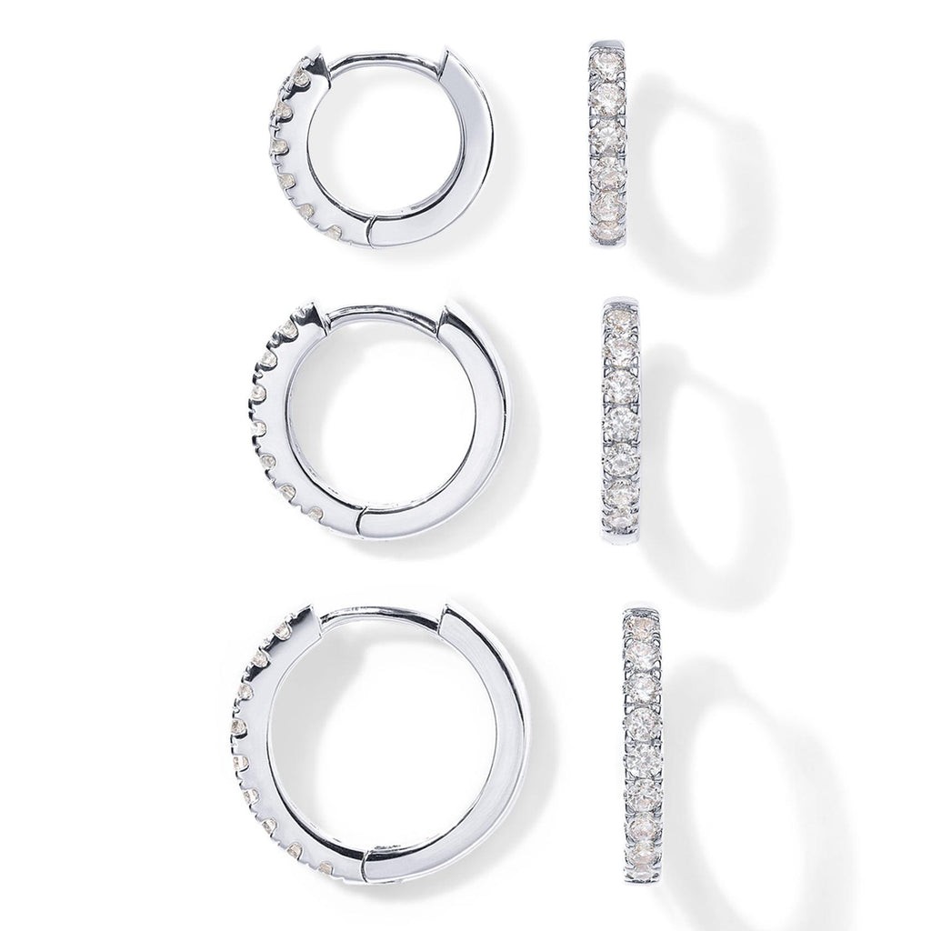 Copper-plated genuine gold round zirconia earrings