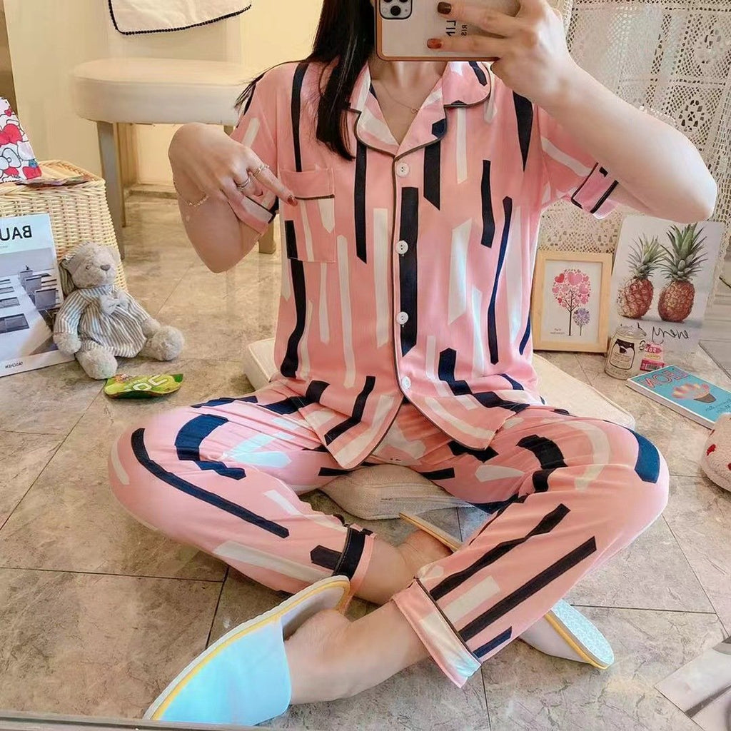 Long pants and cardigan home wear