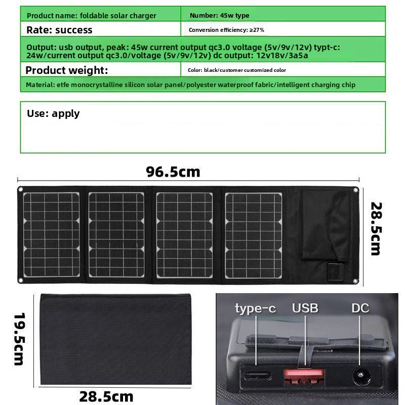Foldable Solar Charger Panel for Outdoor Use