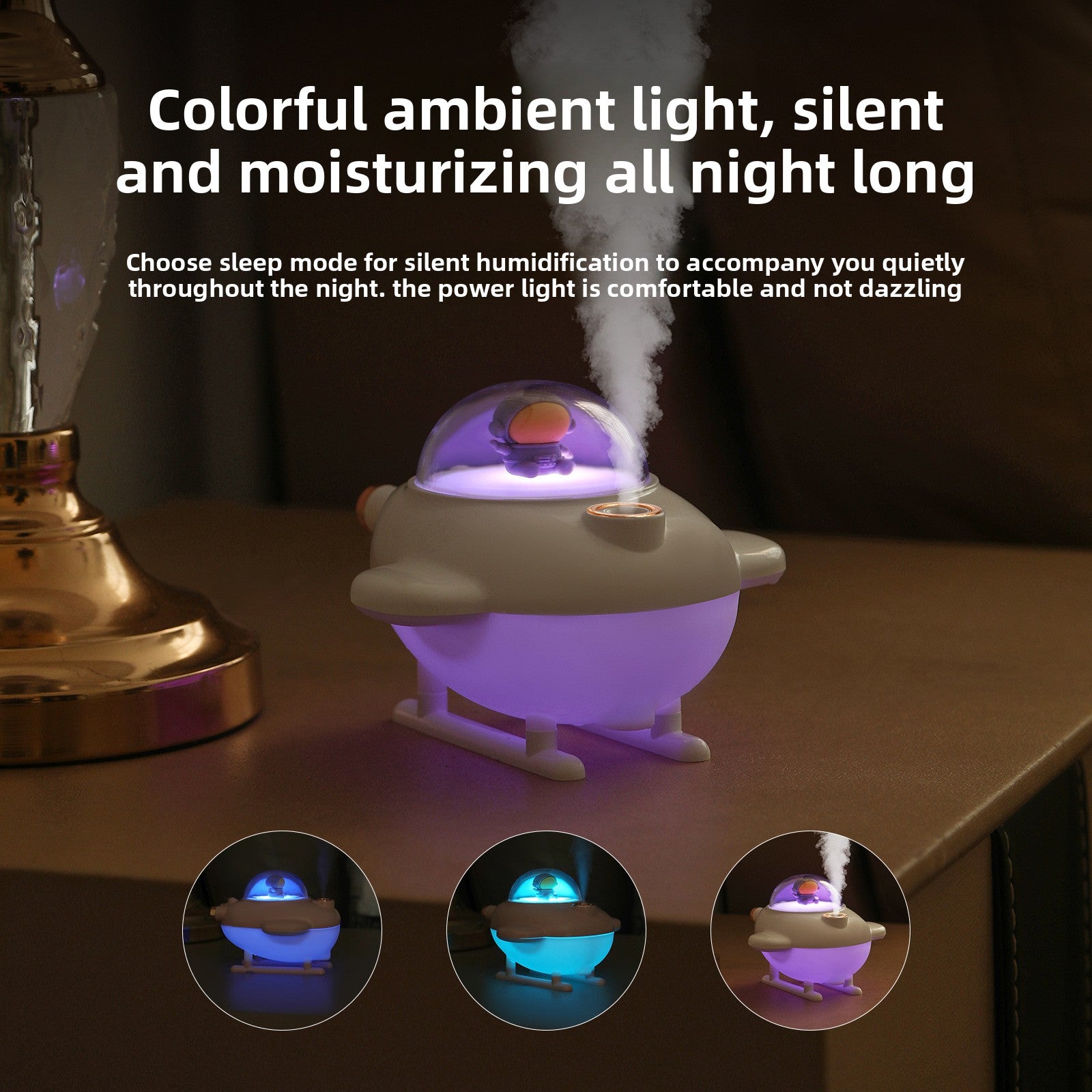 Mini USB Air Humidifier with LED Light for Home Bedroom
