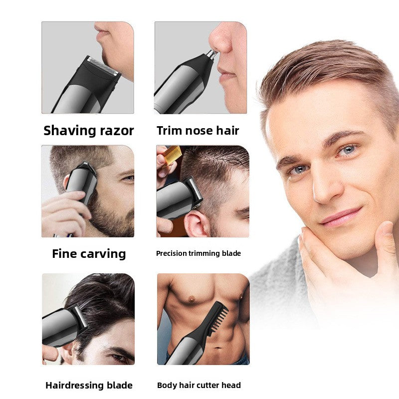 Electric Hair Clipper with LCD Display and Multi-Attachments