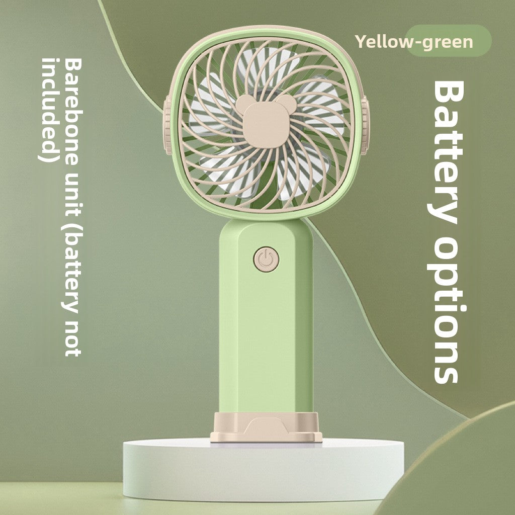 Handheld USB Rechargeable Mini Fan with Phone Holder