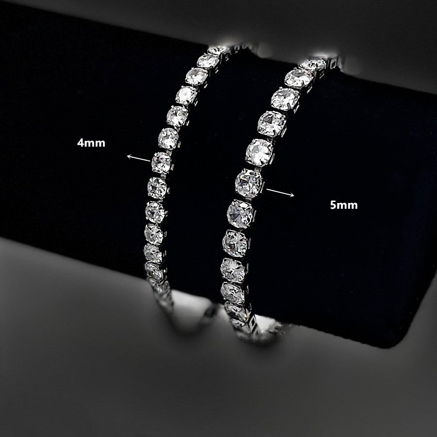 925 Silver Moissanite Tennis Chain Bracelet Necklace