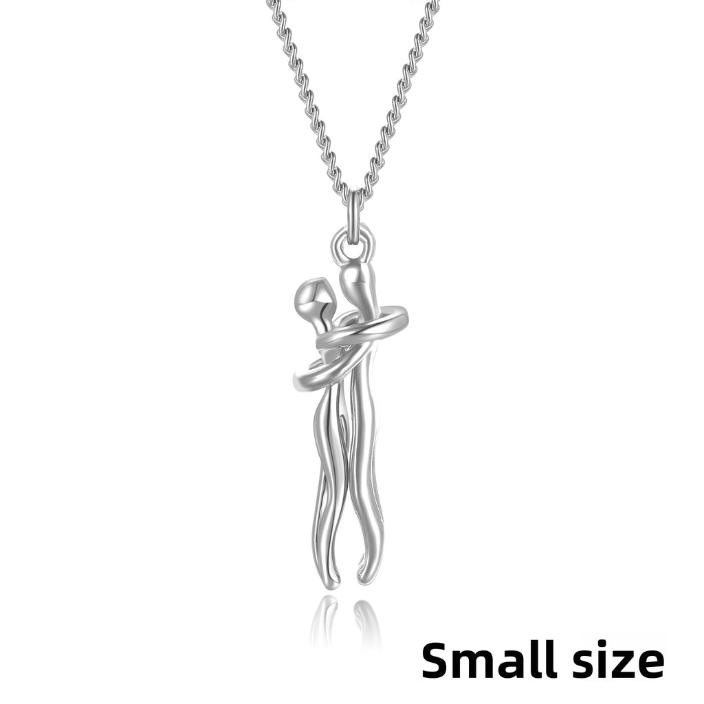 Couple Embrace Pendant Necklace