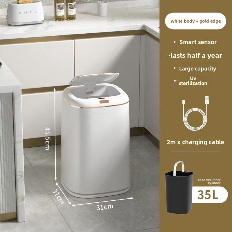 Automatic Smart Induction Trash Can with Large Capacity