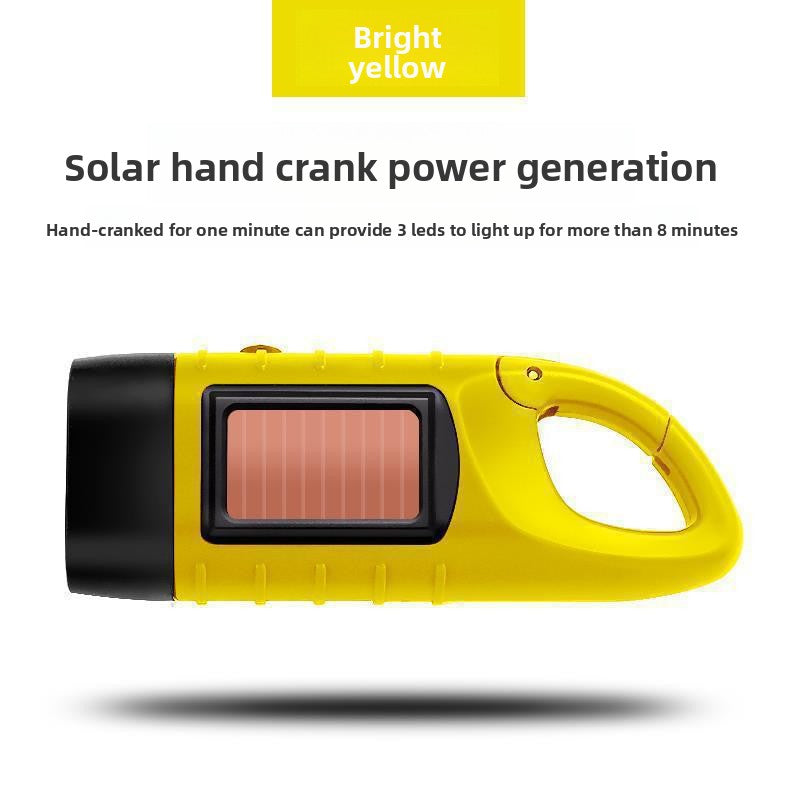 Solar Hand-Crank Flashlight with LED Emergency Light