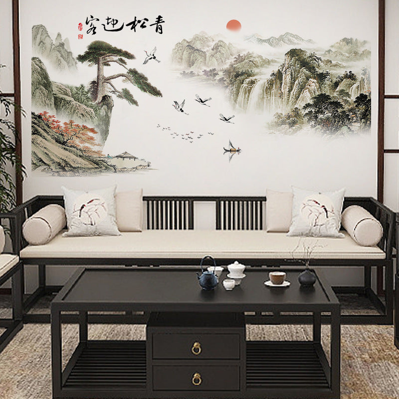 landscape ink painting home wall self-adhesive mural decoration