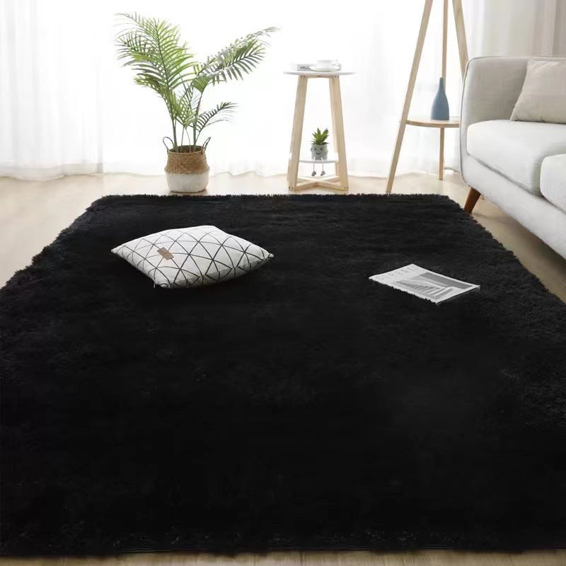 Plush Silk Hair Carpet for Home Bedroom and Living Room