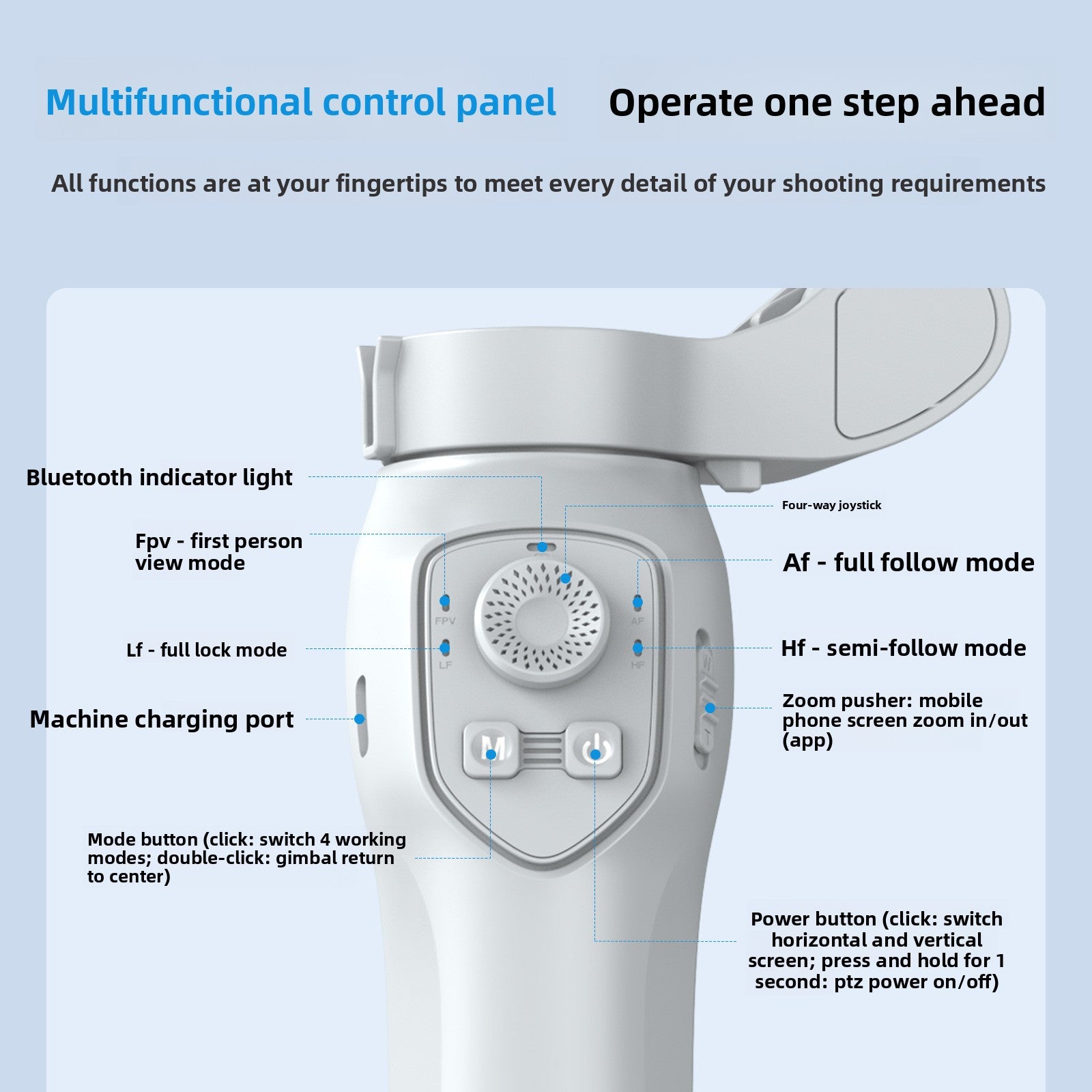 Handheld Gimbal Stabilizer with AI Tracking