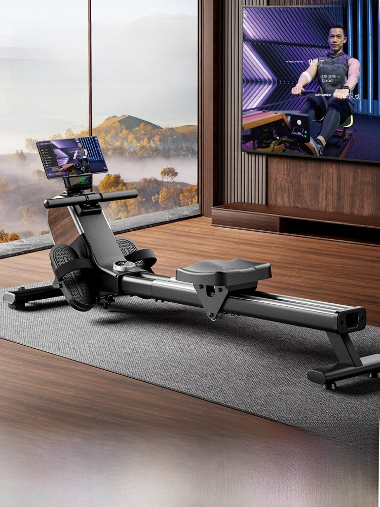 Foldable Smart Rowing Machine with Magnetic Resistance for Home Fitness