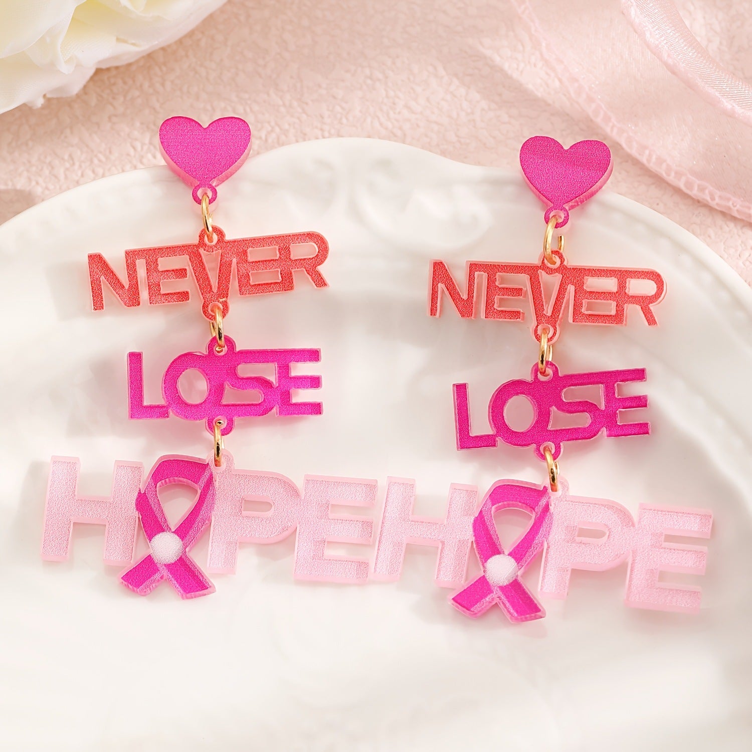 Breast cancer awareness necklace