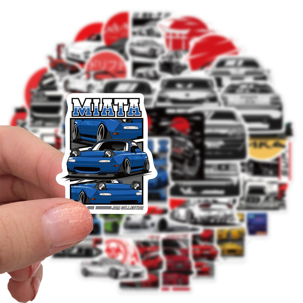 50pcs Modified Racing Graffiti PVC Stickers