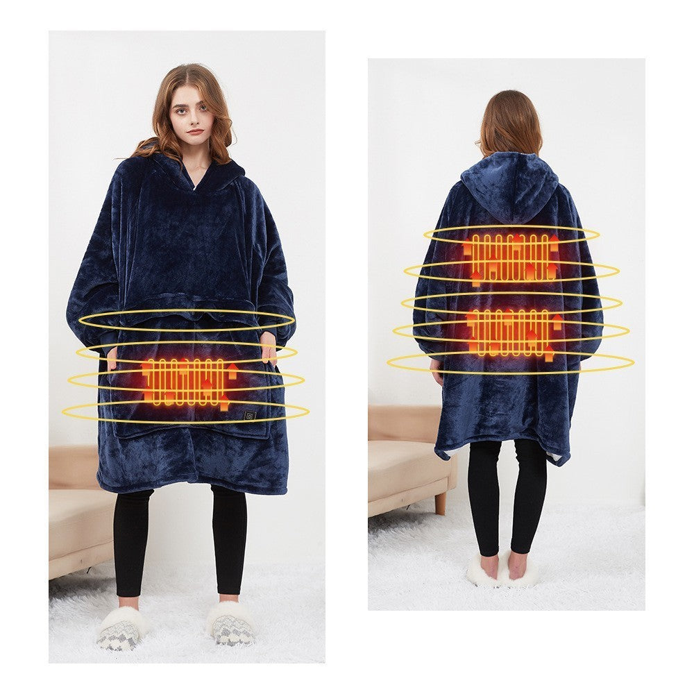 USB Heating Wearable Hooded Blanket